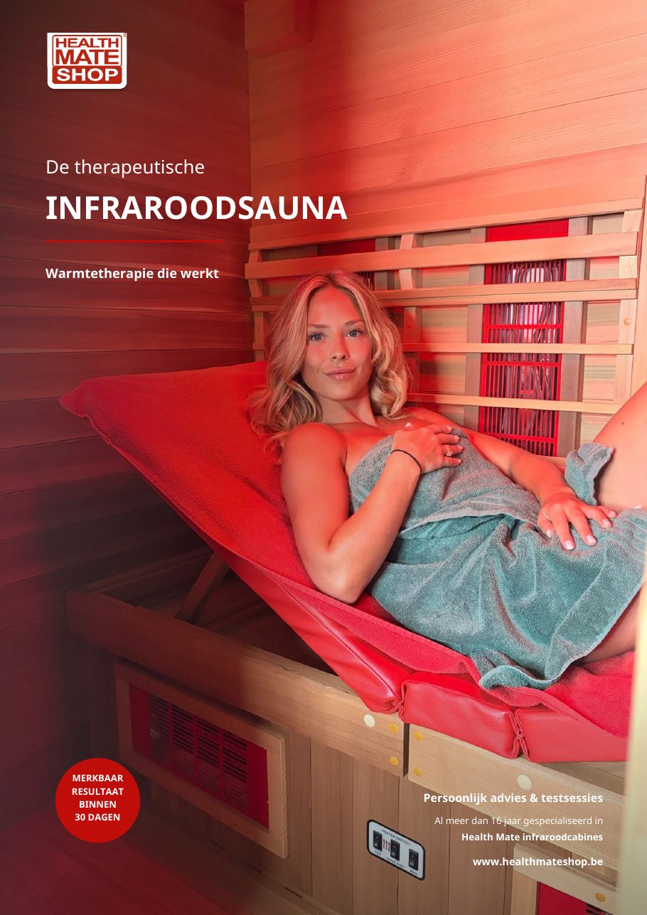 Cover van de Health Mate Shop brochure De therapeutische infraroodsauna